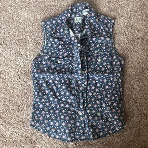 Vintage Gap floral button down sleeveless shirt